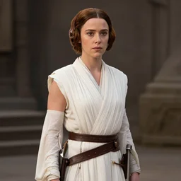 milly bobby brown swift as princess leia in star wars, by jean - baptiste monge