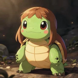 portrait of extremely stunningly cute turtle girl, webtoon art by anton fadeev and ghibli and wlop