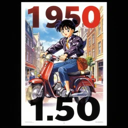 1 9 5 0 s dutch advertising poster, anime style, 8 k
