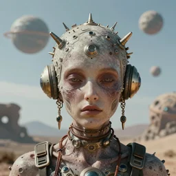 atompunk portrait of a futuristic civilization on a strange planet, oddity