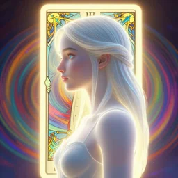 side portrait, imogen poots paladin, gloomhaven, soft, smooth, luminescent, art nouveau tarot, backlit glow, colorful swirly ripples, gaudy colors, aesthetic octane render, unreal engine, 8 k, by greg rutkowski, jesper ejsing, rhads, ilya kuvshinov, cushart krenz!!