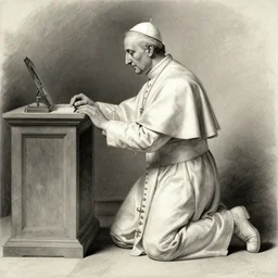 napoleon kneeling before the pope, charcoal, delacroix