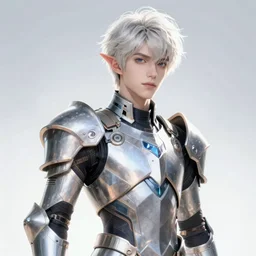 young teen bishonen male drow prince! scrawny white haired drow! sci - fi! futuristic armor! moebius, milo manara, hugo pratt, french comic art, semi - realistic anime, portrait, beautiful face, symmetrical face, trending on pixiv, detailed, clean lines, sharp lines, crisp lines, award winning illustration, masterpiece, 4 k