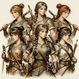 dnd rangers adventuring, magnificent, close up, details, sharp focus, elegant, highly detailed, illustration, by Jordan Grimmer and greg rutkowski and PiNe(パイネ) and 薯子Imoko and 香川悠作 and wlop and maya takamura, intricate, beautiful, Trending artstation, pixiv, digital Art