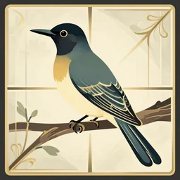 a motmot bird in an art deco style