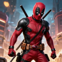 Deadpool in dragon ball Z very detailed 4K quality