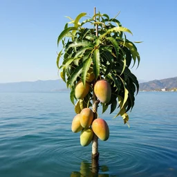 mango growing under water in sea of galilliee by michaelangello
