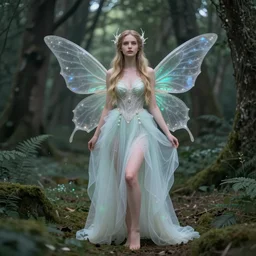beautiful beautiful full body portrait fairy faerie fey fae queen standing in forest highly detailed subtle enchanting alluring magic