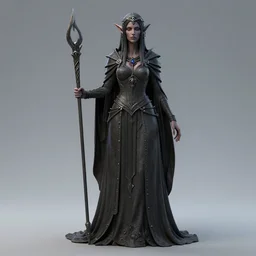 beautiful detailed 3 d matte painting of lineage 2 dark elf prietress, by karol bak