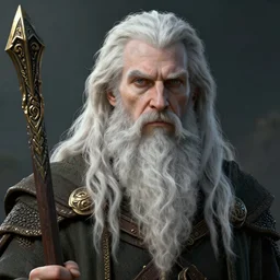 a digital art close up portrait of pale ancient druid mage from warhammer, old nature mage with long beard character sheet, 4 k, ultra detail, volumetric lighting, unreal engine, octane render