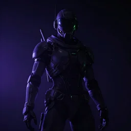 nocturnal purple, futuristic, space, 4 k, dark, cinematic contrast, blue undertones, green highlights, ultrarealistic, unreal engine