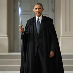 obama as a sith lord in the style of darren tan