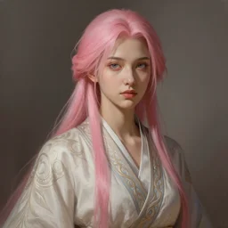 painted portrait of rugged [ zarya ], pink hair, upper body, robe fantasy intricate elegant highly detailed digital painting, artstation, concept art, smooth, atmospheric lighting sharp focus illustration art by craig mullins greg rutkowski
