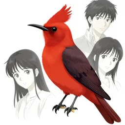 a rufous nightingale, manga, clean cel shaded vector art. shutterstock. behance hd by lois van baarle, artgerm, helen huang, by makoto shinkai and ilya kuvshinov, rossdraws, illustration,
