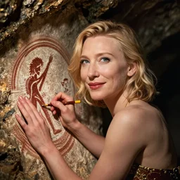 portrait of cate blanchett as cave painting