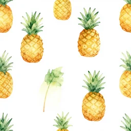watercolor pineapples minimalist pattern art