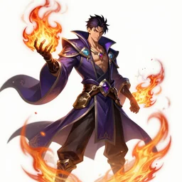male necromancer with fire and thunder, attarctive man, anime key visual, highly detailed, sharp focus, concept art, league of legends, style by shumolly and monable and artgerm and greg rutkowski and jo chen and makoto shinkai and kyoto animation and alphonse mucha