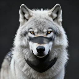 Portrait of white wolf, wearing balaclava, gangster, digital art, ultrarealistic, artstation, 8k, hyperdetalied, high quality,