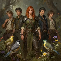 birds and flowers, beautiful, dnd character art portrait, matte fantasy painting, deviantart artstation, by jason felix by steve argyle by tyler jacobson by peter mohrbacher, cinematic