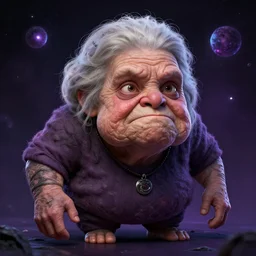 your saggy wrinkled grandmother is a cosmic horror by bruce brenneise and wayne haag, photorealistic digital concept art, in the style of cuphead, trending on cgsociety, trending on zbrush central