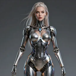 epic professional digital art of stunningly gorgeous female cyborg, metallic skin, by leesha hannigan, iris van herpen, artstation, cgsociety, wlop, epic, much wow, much detail, gorgeous, detailed, masterpiece