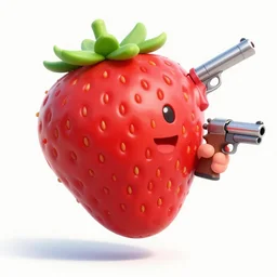 strawberry stanpede with guns, artstation,