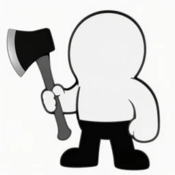 black and white trailcam footage of steven universe holding a bloody axe