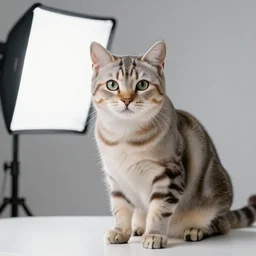 professional photo shoot of a cat using a diffusion model to create a professional photo shoot of a cat