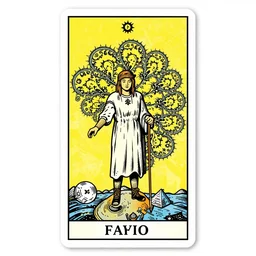 a beautiful fractal tarot card featuring bold occult imagery with clean lines