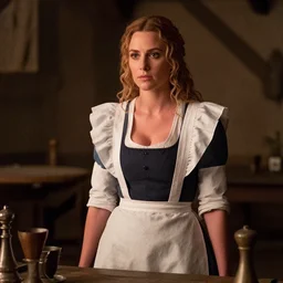 jennifer connelly as a medieval bar maid in a tavern at night