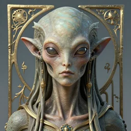 artnouveau 3 d realistic unknown alien civilization portrait detailed 8 k