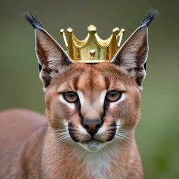 caracal with crown on his head