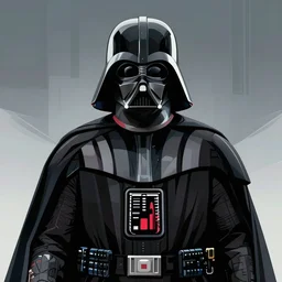 darth vader vector style, line art