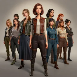 female characters, Moebius, kim jung gi, Greg Rutkowski, Zabrocki, Karlkka, Jayison Devadas, Phuoc Quan, trending on Artstation, 8K, ultra wide angle, pincushion lens effect