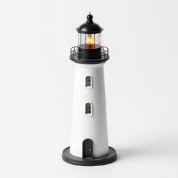 isometic lighthouse model on transparent background