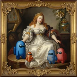 baroque painting of among us game