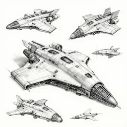 ultra detailed spaceship sketches