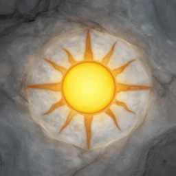 a sun inside a marble