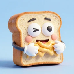 a anthropomorphic cartoon sandwich eating itself, 3D render, realistic, 4K