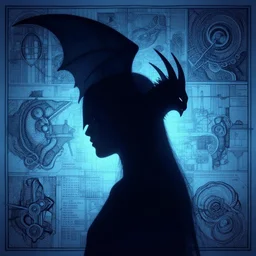shadowheap banshee inspirer , in the style of Greg Broadmore and Arthur Rackham and Moebius,trending on artstation, light lighting side view,digital art,surrealism ,macro,blueprint ,vaporwave ,