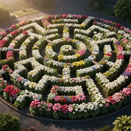 : maze pattern covered flower unreal engine