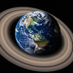 earth with big saturn rings, ultra detailed,