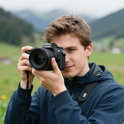 portrait photo of a young swiss man captured on a modern camera