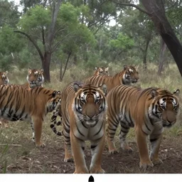 lost trail cam image of herd of tasmanian tigers, grainy footage