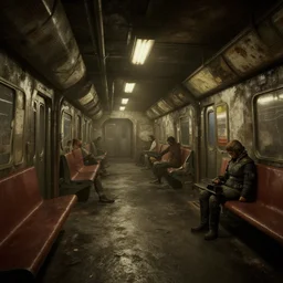 fallout concept art subway interior render grim realistic lighting unreal engine 5