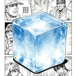 manga panel of ice cube ( from nwa ) in the style of kentaro miura, 8 k, 4 k, masterpiece, trending on artstation