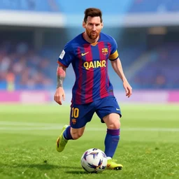 messi, cyberpunk aesthetic, soccer, bright