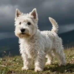 west hightland white terrier, by makoto shinkai, greg rutkowski, artstation, high detailed, cgsociety,