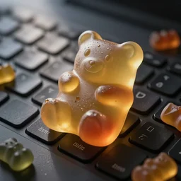 computer keyboard made of gummy bears