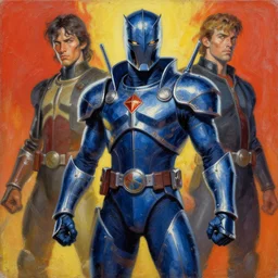 1 9 9 5 retro deus ex box art. indigo knight. character class. drew struzan. keith parkinson. oil on canvas.